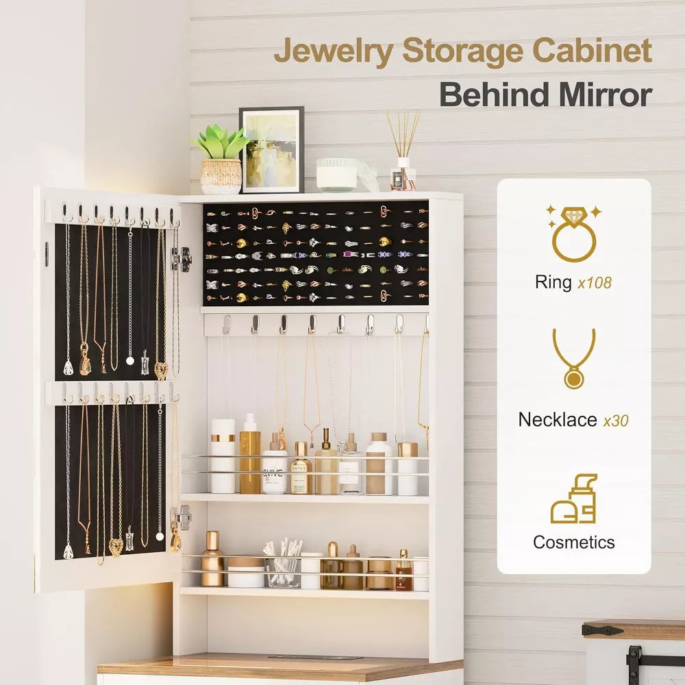 A Tocador 3 in 1 con specchio LED e sgabello con contenitore